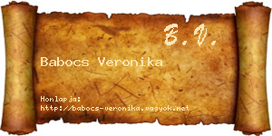 Babocs Veronika névjegykártya